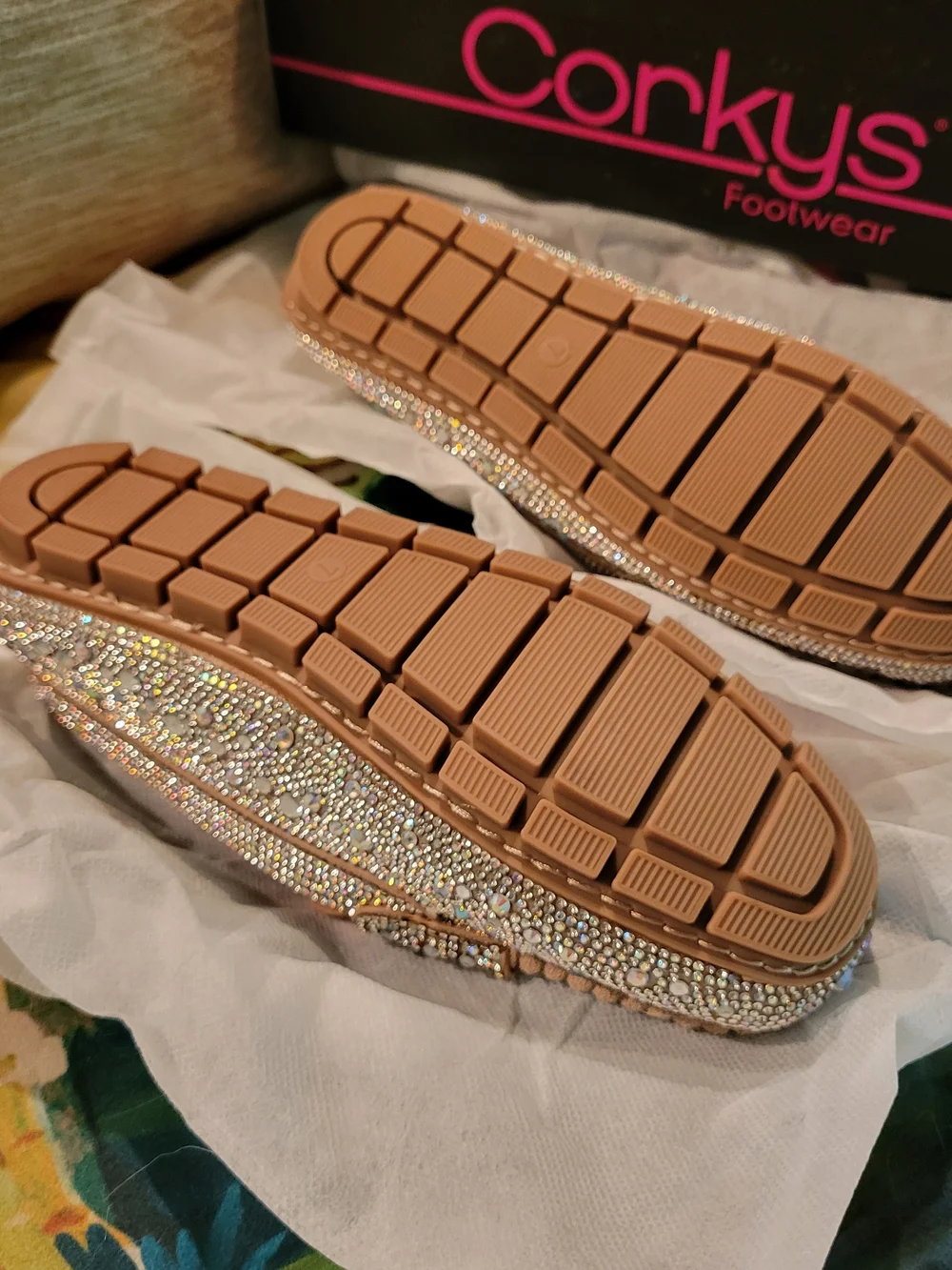 Corkys Women's Embellished Crystal Loafers in Beige (Penny For Your Thought)